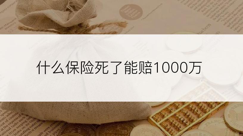 什么保险死了能赔1000万