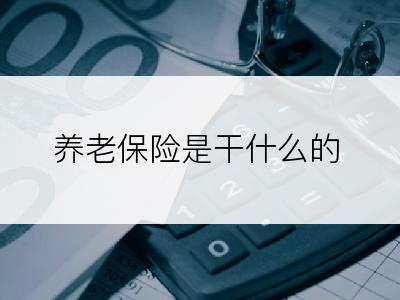 养老保险是干什么的