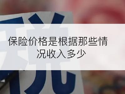 保险价格是根据那些情况收入多少