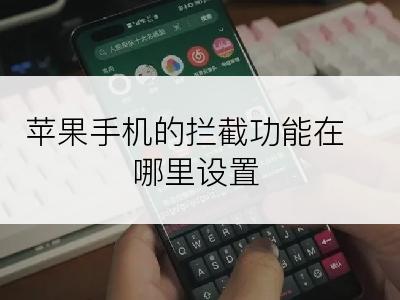 苹果手机的拦截功能在哪里设置