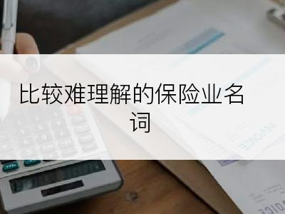 比较难理解的保险业名词