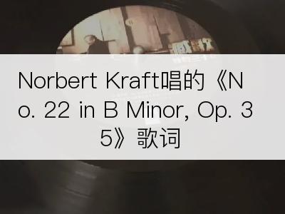 Norbert Kraft唱的《No. 22 in B Minor, Op. 35》歌词