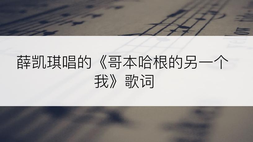 薛凯琪唱的《哥本哈根的另一个我》歌词