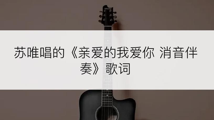 苏唯唱的《亲爱的我爱你 消音伴奏》歌词