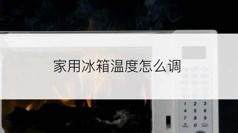 家用冰箱温度怎么调