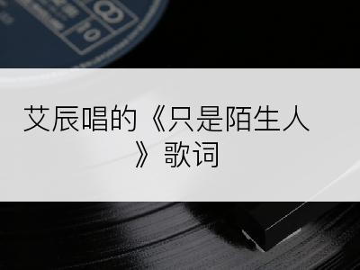 艾辰唱的《只是陌生人》歌词