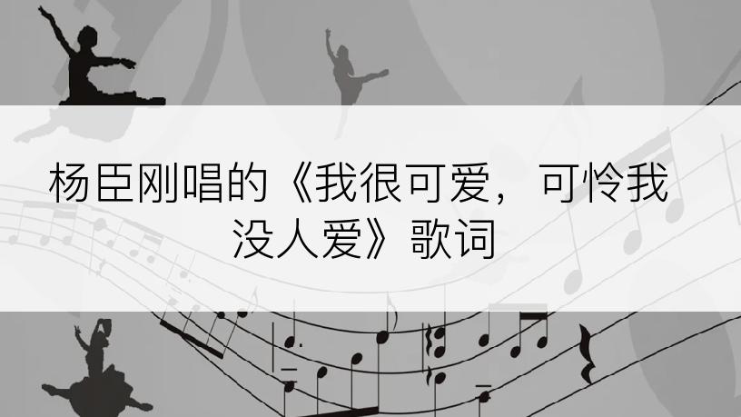 杨臣刚唱的《我很可爱，可怜我没人爱》歌词