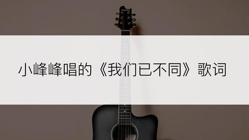 小峰峰唱的《我们已不同》歌词