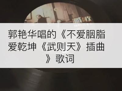 郭艳华唱的《不爱胭脂爱乾坤《武则天》插曲》歌词