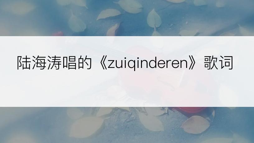 陆海涛唱的《zuiqinderen》歌词