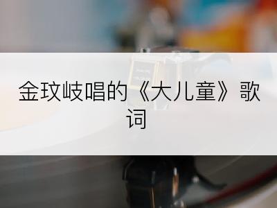 金玟岐唱的《大儿童》歌词