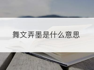 舞文弄墨是什么意思