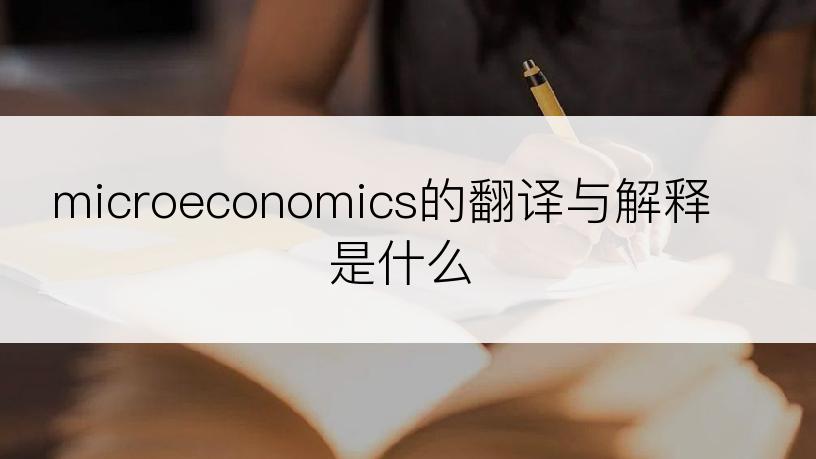 microeconomics的翻译与解释是什么