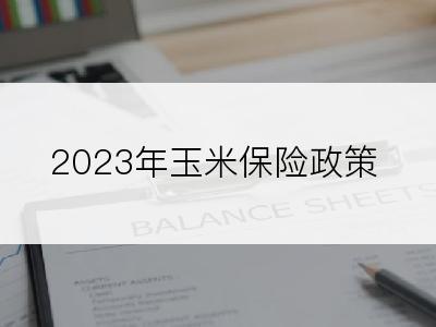 2023年玉米保险政策