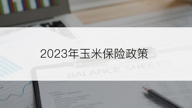 2023年玉米保险政策