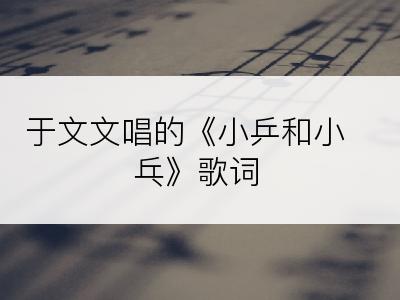 于文文唱的《小乒和小乓》歌词