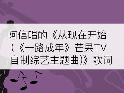 阿信唱的《从现在开始 (《一路成年》芒果TV自制综艺主题曲)》歌词