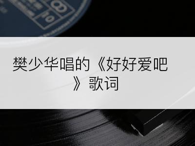 樊少华唱的《好好爱吧》歌词