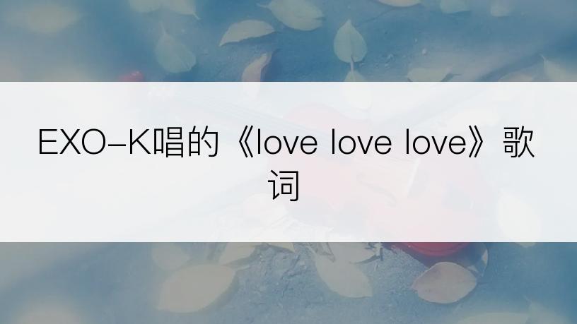 EXO-K唱的《love love love》歌词