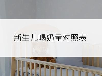 新生儿喝奶量对照表