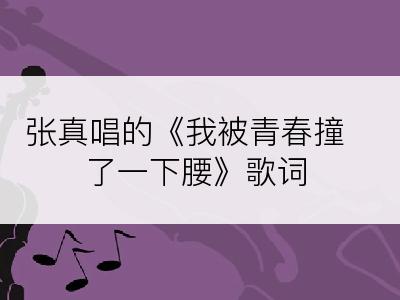 张真唱的《我被青春撞了一下腰》歌词