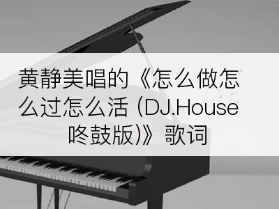 黄静美唱的《怎么做怎么过怎么活 (DJ.House咚鼓版)》歌词