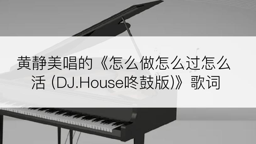 黄静美唱的《怎么做怎么过怎么活 (DJ.House咚鼓版)》歌词