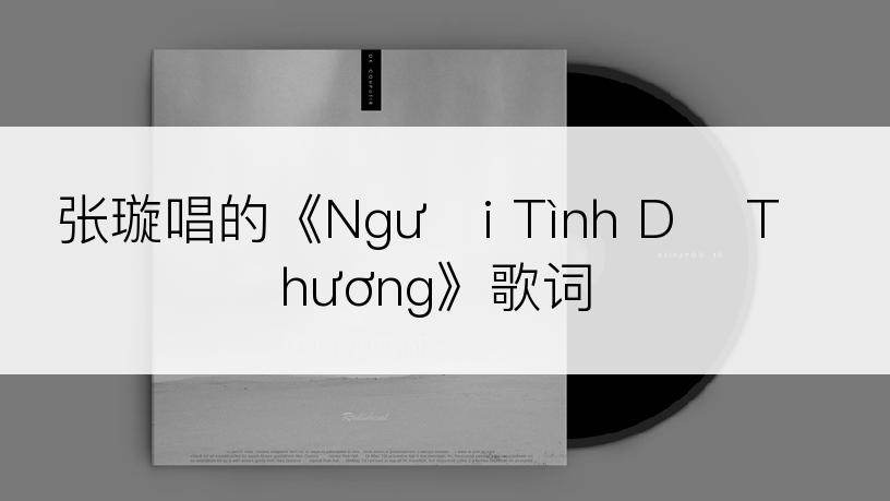 张璇唱的《Người Tình Dễ Thương》歌词