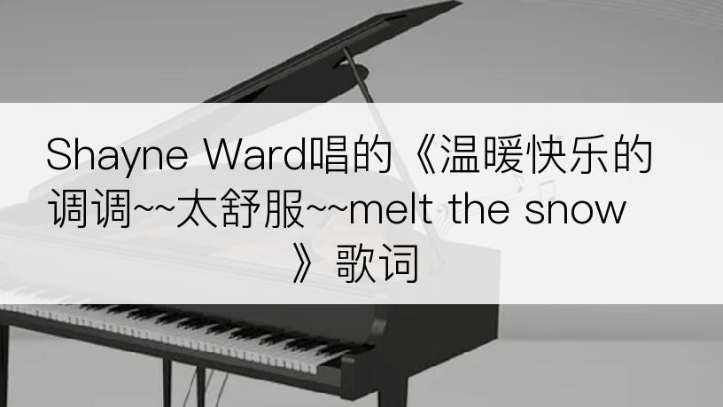 Shayne Ward唱的《温暖快乐的调调~~太舒服~~melt the snow》歌词