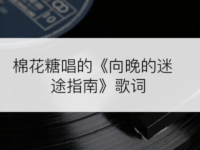 棉花糖唱的《向晚的迷途指南》歌词