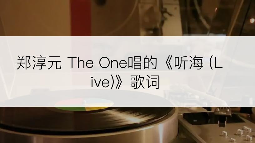 郑淳元 The One唱的《听海 (Live)》歌词