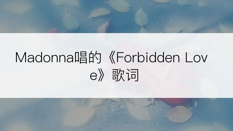 Madonna唱的《Forbidden Love》歌词