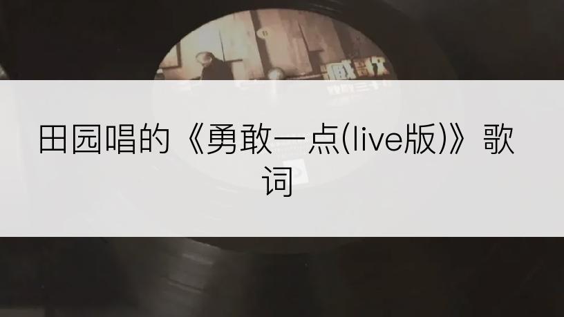 田园唱的《勇敢一点(live版)》歌词
