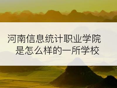 河南信息统计职业学院是怎么样的一所学校