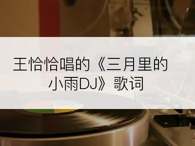 王恰恰唱的《三月里的小雨DJ》歌词