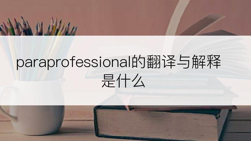 paraprofessional的翻译与解释是什么