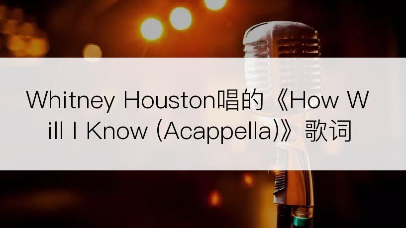 Whitney Houston唱的《How Will I Know (Acappella)》歌词