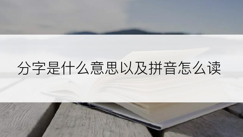 分字是什么意思以及拼音怎么读