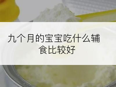 九个月的宝宝吃什么辅食比较好