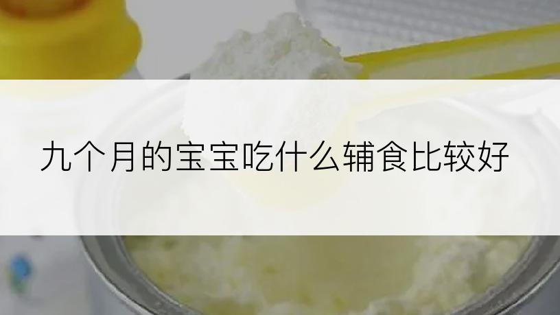 九个月的宝宝吃什么辅食比较好