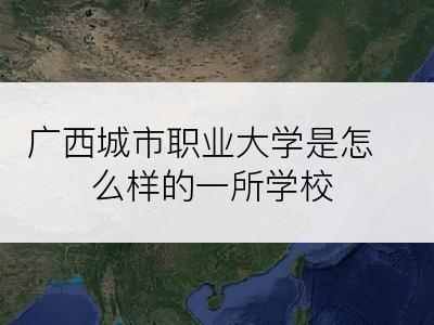 广西城市职业大学是怎么样的一所学校