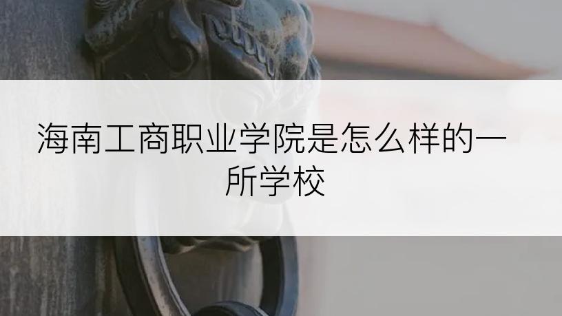 海南工商职业学院是怎么样的一所学校