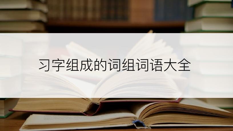 习字组成的词组词语大全