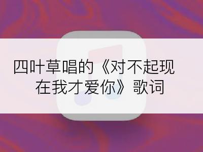 四叶草唱的《对不起现在我才爱你》歌词