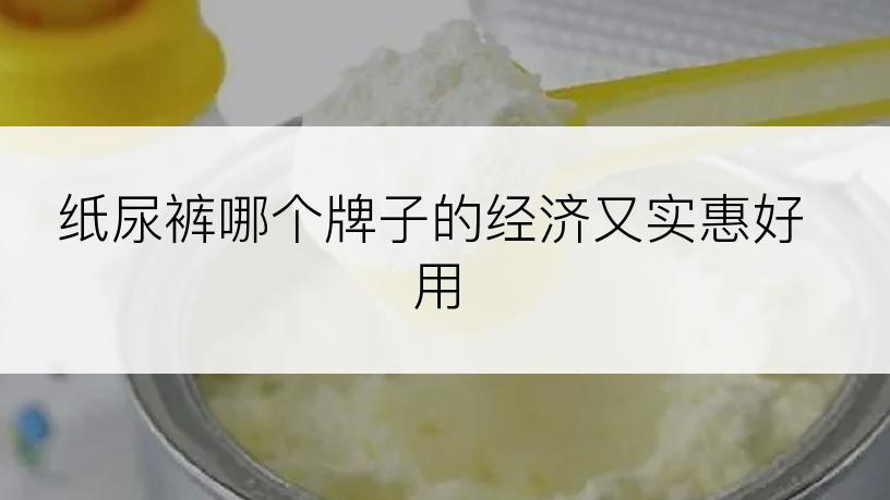 纸尿裤哪个牌子的经济又实惠好用