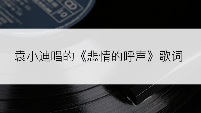 袁小迪唱的《悲情的呼声》歌词