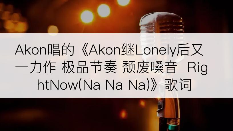 Akon唱的《Akon继Lonely后又一力作 极品节奏 颓废嗓音  RightNow(Na Na Na)》歌词