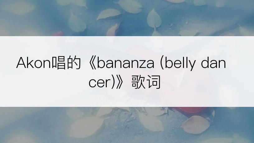 Akon唱的《bananza (belly dancer)》歌词