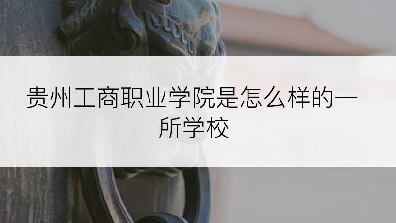 贵州工商职业学院是怎么样的一所学校