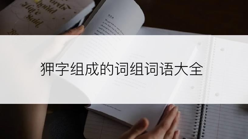 狎字组成的词组词语大全